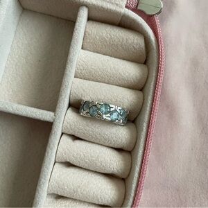 sterling silver and aquamarine bow ring🩷